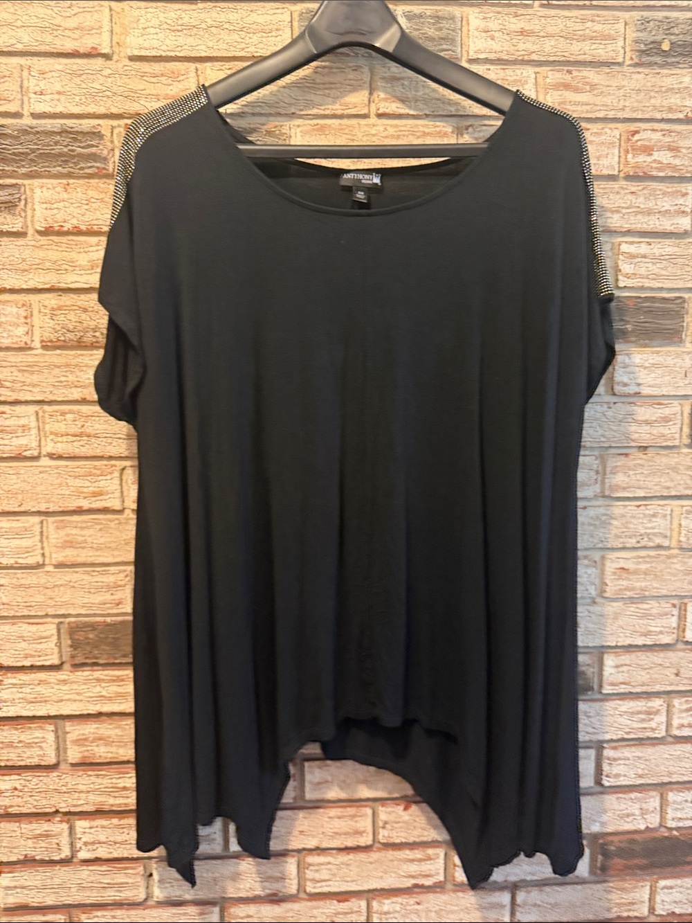 Antthony Black Tunic with Studded Shoulder Detail